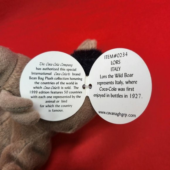 Coca Cola Italy Lors Italy The Wild Boar Bean Bag Stuffed Animal Toy 1999 - Picture 8 of 14